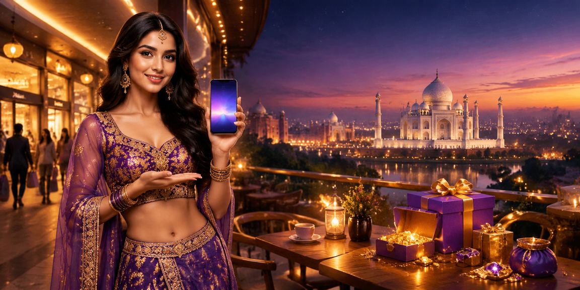 Religious and cultural heritage of India with Taj Mahal backdrop