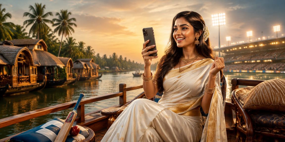 Kerala cricket fan enjoying IPL betting promotions on mobile