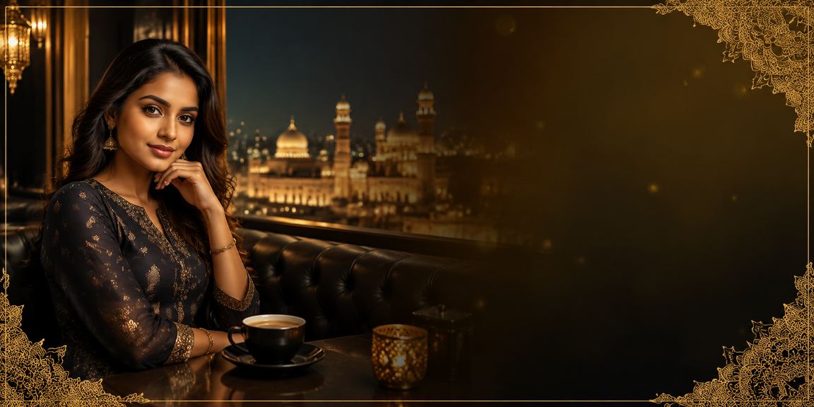 Lucknow old city illuminated at night with casino entertainment theme